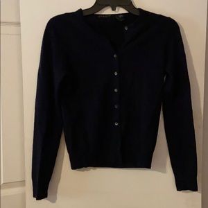 Navy cashmere lord and Taylor cardigan